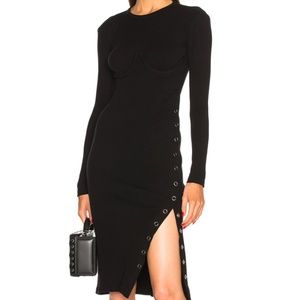Fleur Du Mal Knit Dress With Side Snaps - Black, S